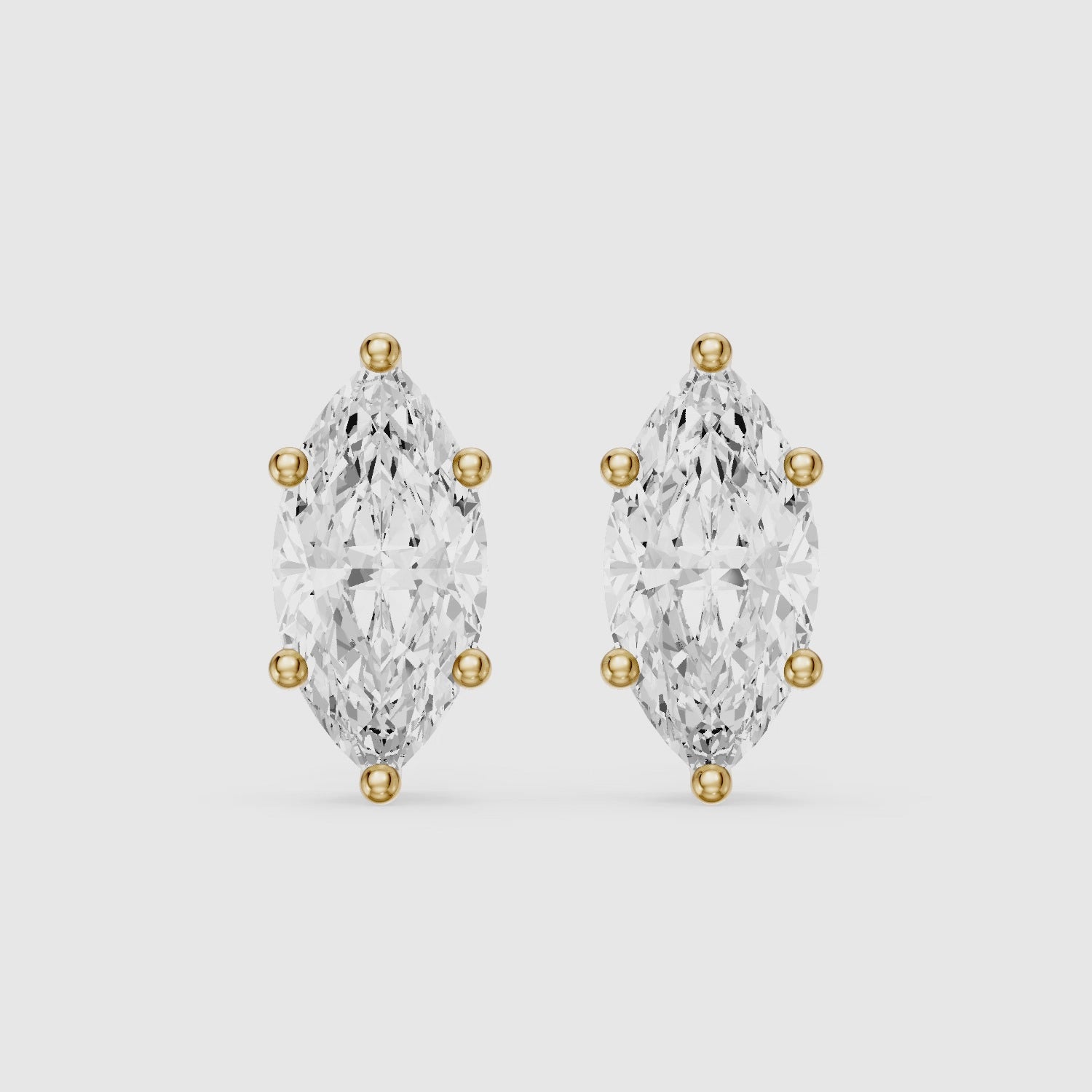 Load video: Belen Marquise Cut Lab Grown Diamond Basket Set Stud Earrings