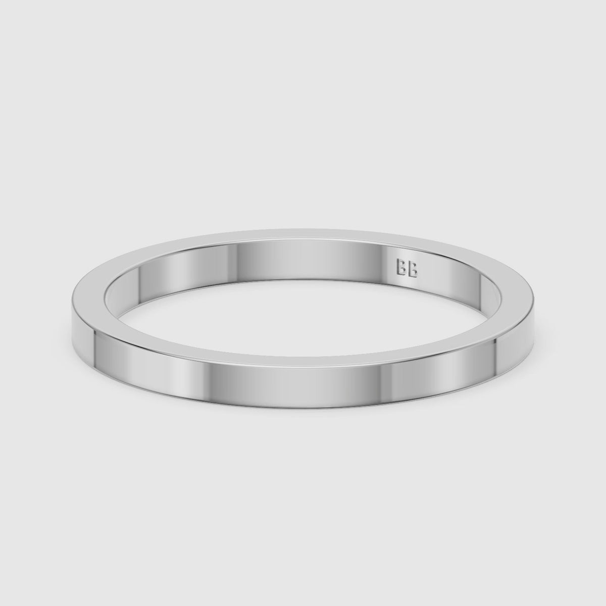 Load video: Greer Flat Standard Fit Plain Wedding Band