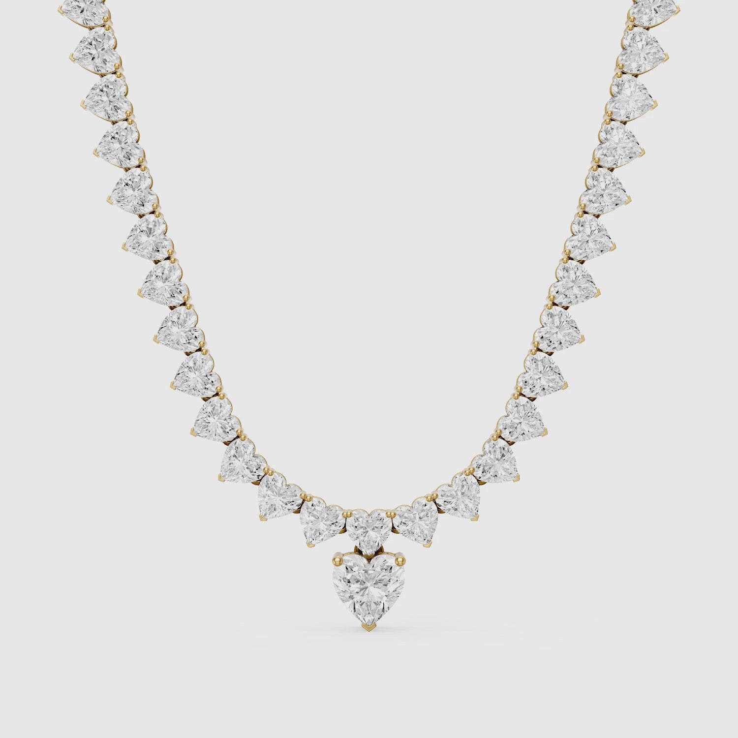 Load video: Maeve Graduated Heart Lab Grown Diamond Drop Necklace