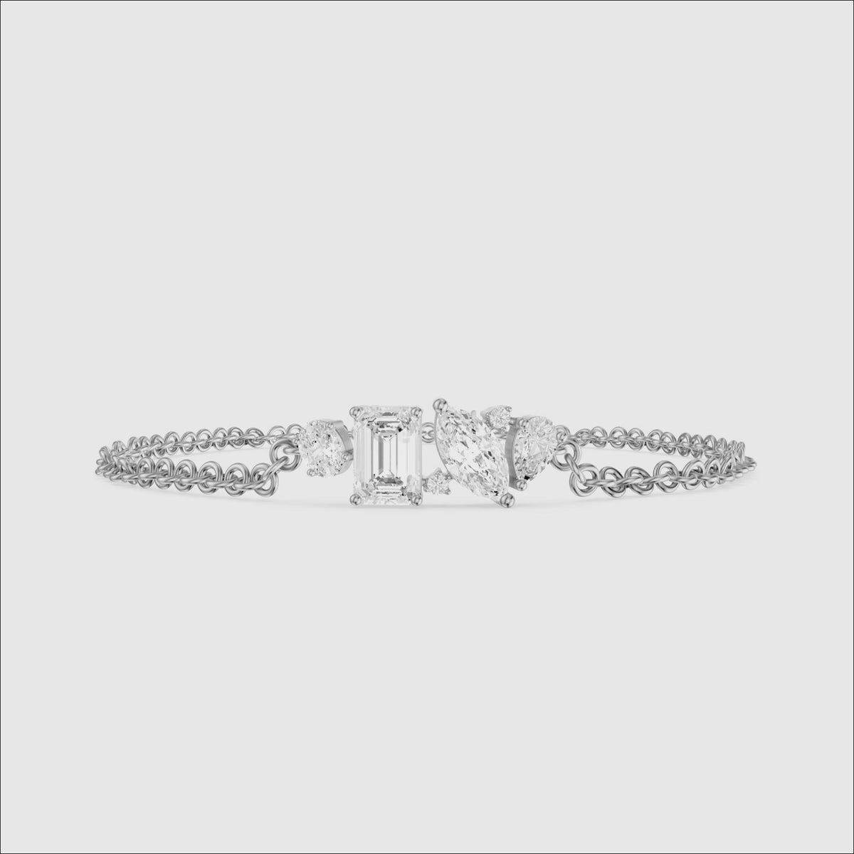Load video: Cathal Fancy Shape Lab Grown Diamond Chain Bracelet