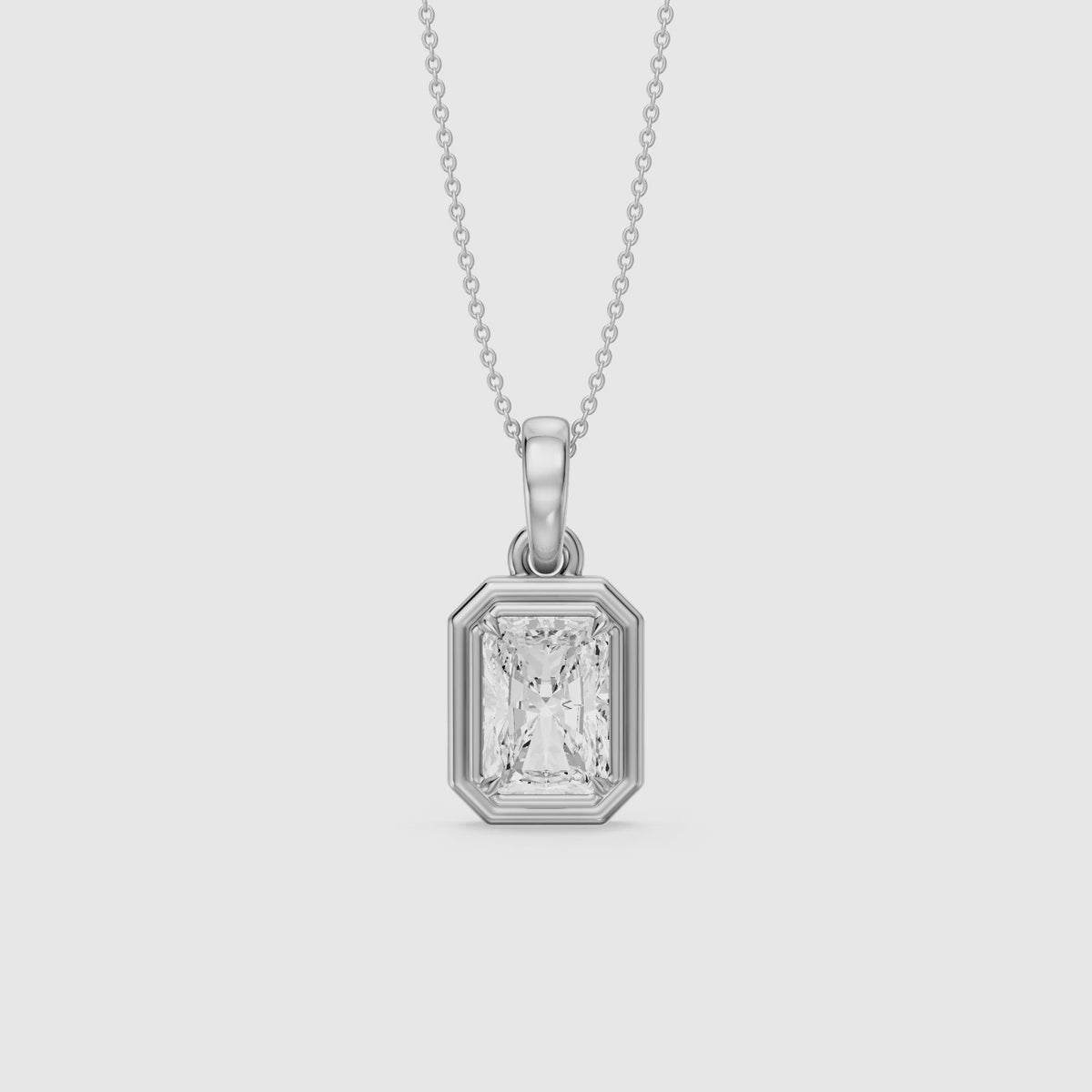Load video: Maggie Radiant Cut Lab Grown Diamond Double Frame Pendant