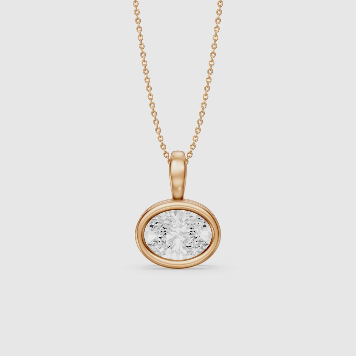 Load video: Angelina Oval East West Lab Grown Diamond Pendant