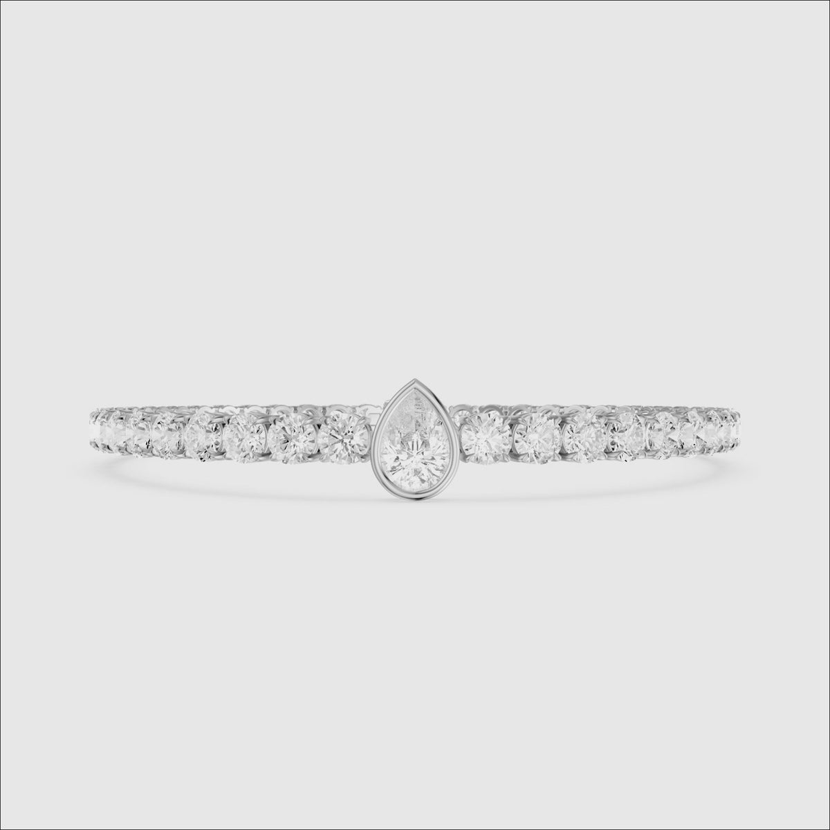 Load video: Ramona Pear Shape Lab Grown Diamond Single Station Tennis Bracelet