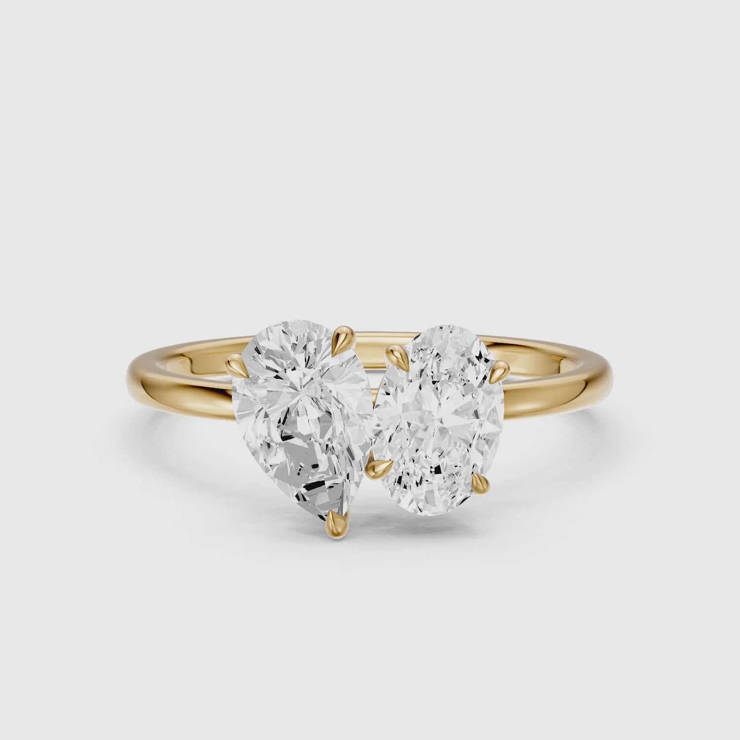 Load video: Lilian Toi Et Moi Ring With Pear and Oval Two Stone Lab Grown Diamond