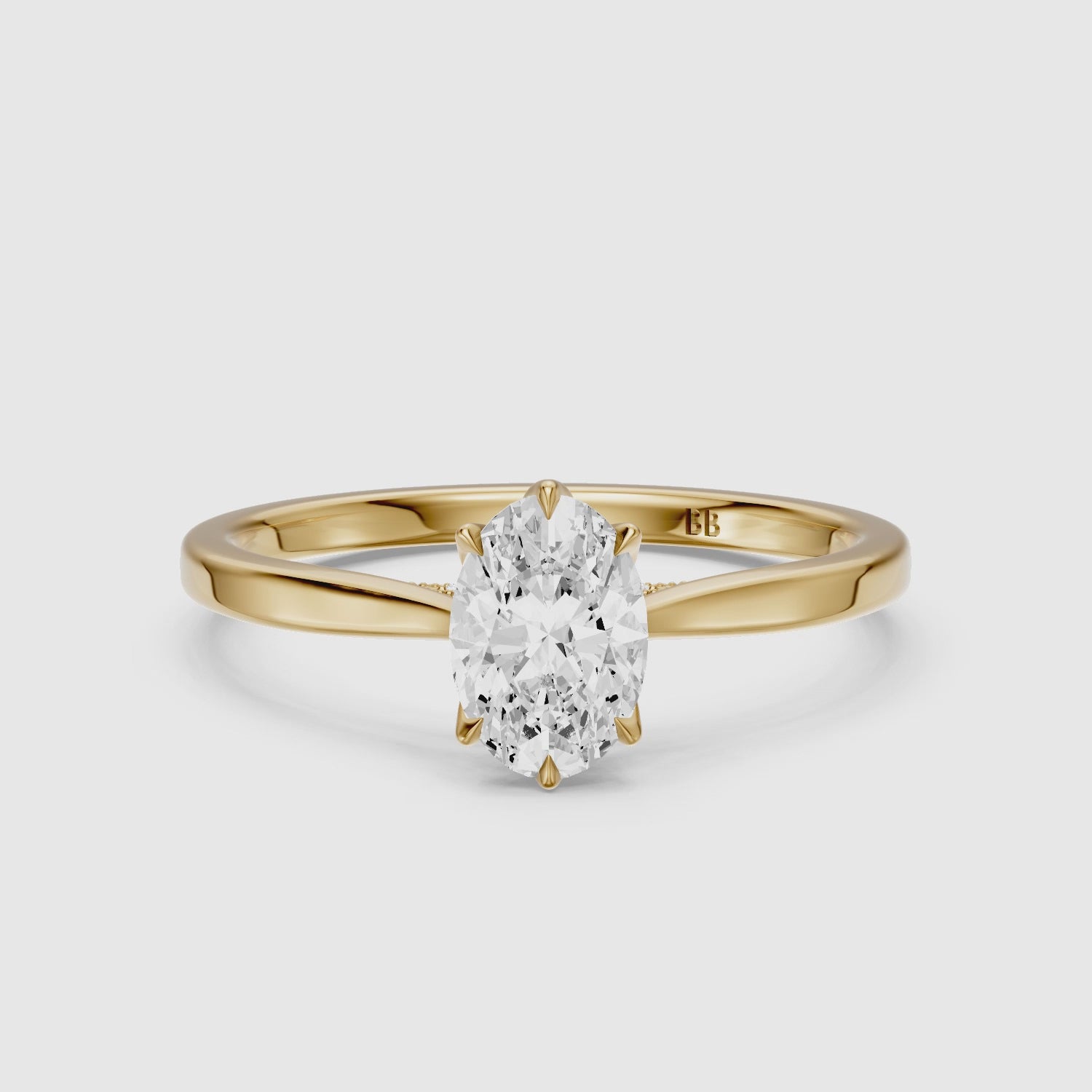 Load video: Rory Oval Lab Grown Diamond Cathedral Solitaire Ring