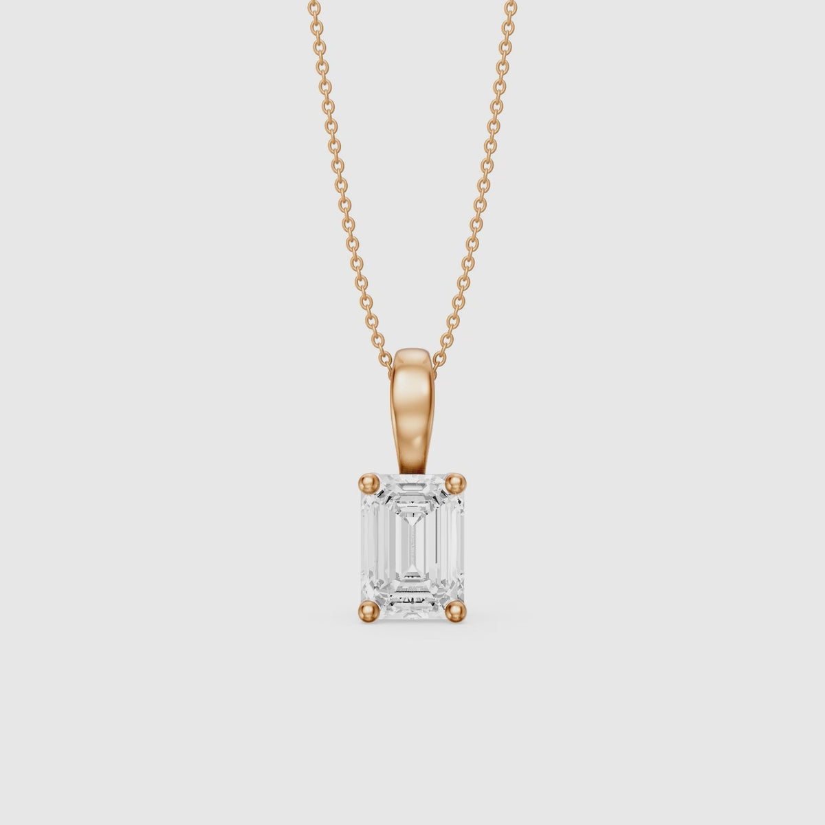 Load video: Malin Emerald Cut Lab Grown Diamond Solitaire Pendant