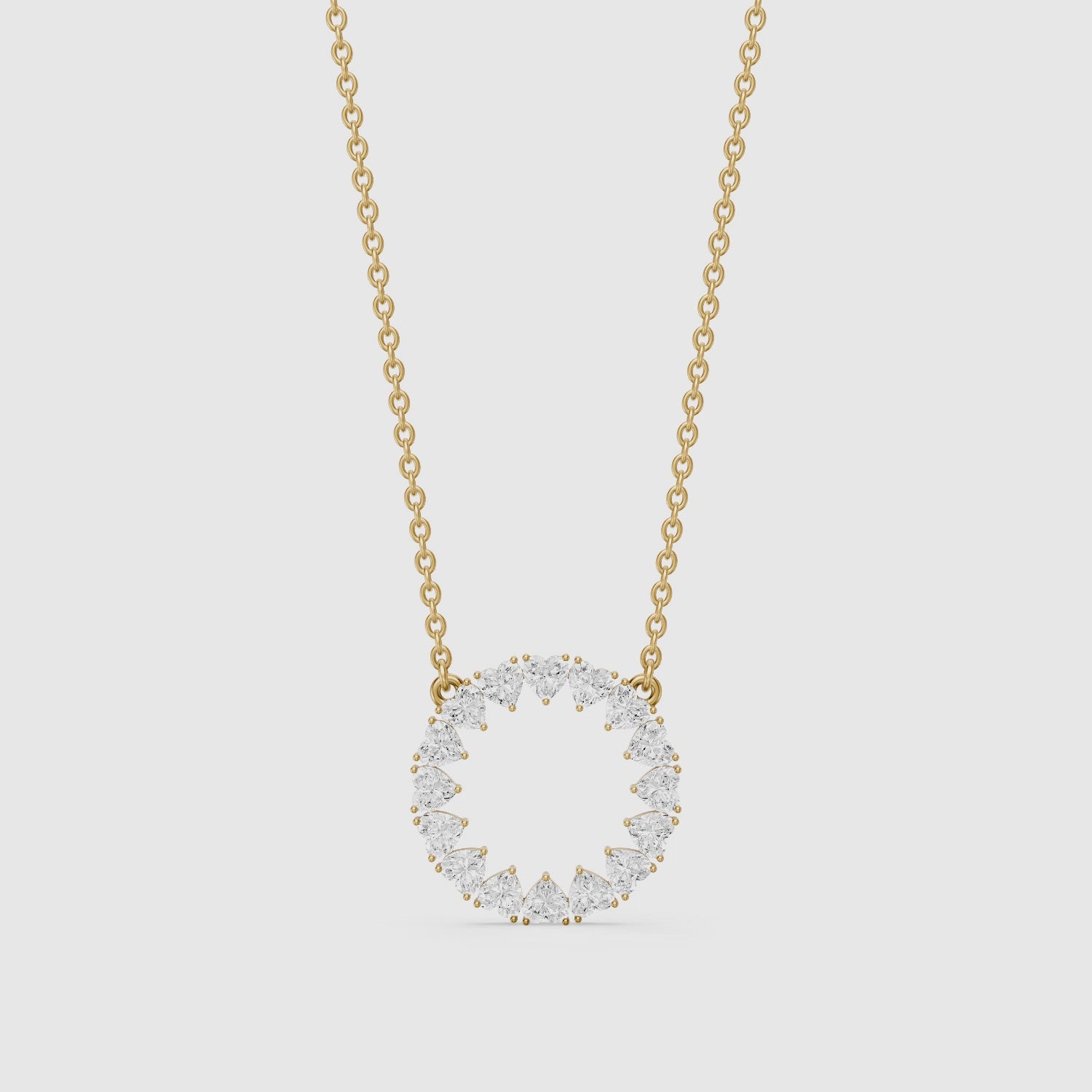 Load video: Iqra Heart Shape Lab Grown Diamond Circle Pendant
