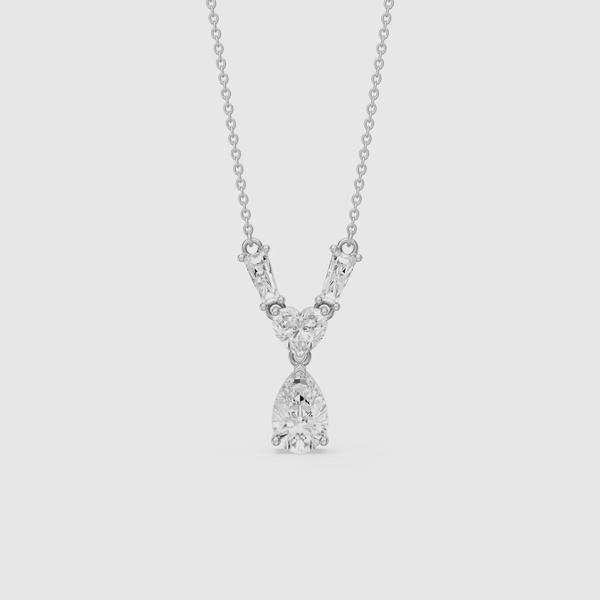 Load video: Zuri Multi Shape Lab Grown Diamond Pendant