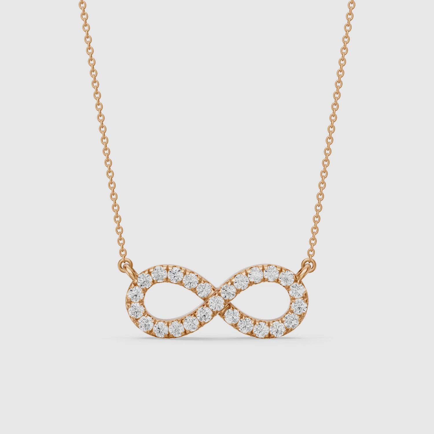 Load video: Laurel Round Lab Grown Diamond Infinity Pendant Necklace