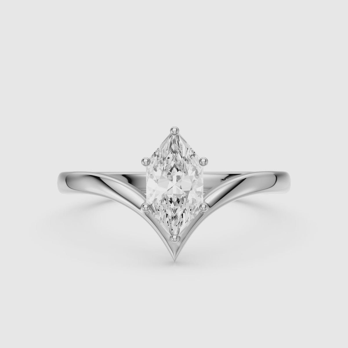 Load video: Flora V Shaped Dutch Marquise Lab Grown Diamond Solitaire Ring