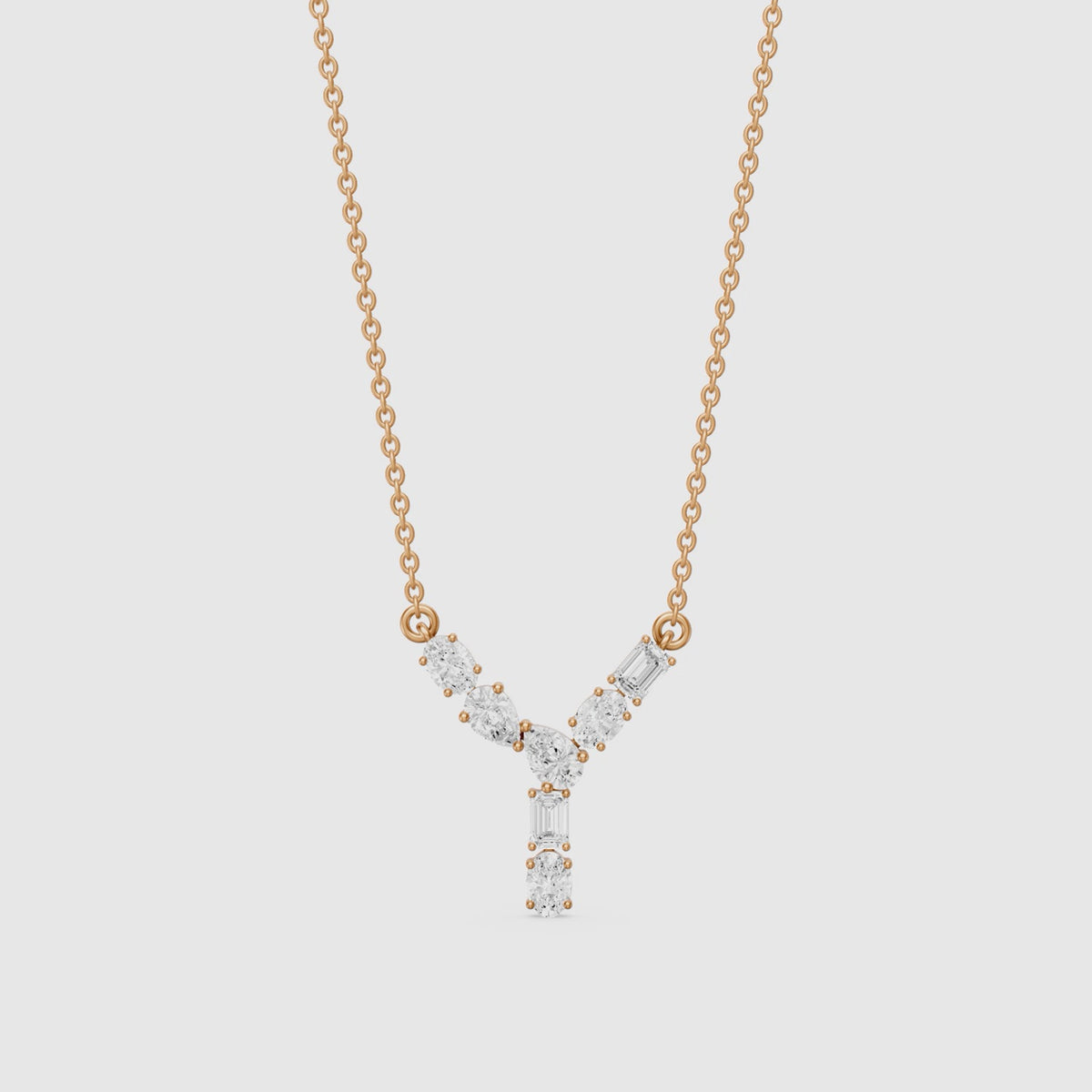 Load video: Noelia Multi Shape Lab Grown Diamond Initial Y Pendant