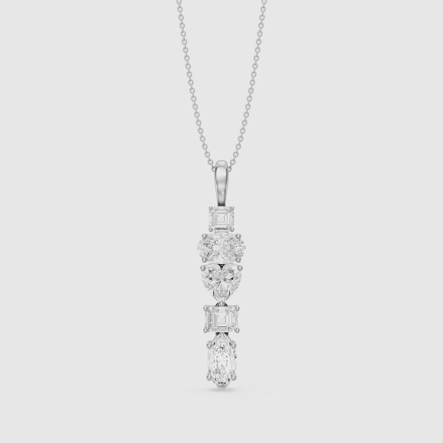 Load video: Clara Mixed Shape Lab Grown Diamond Drop Pendant