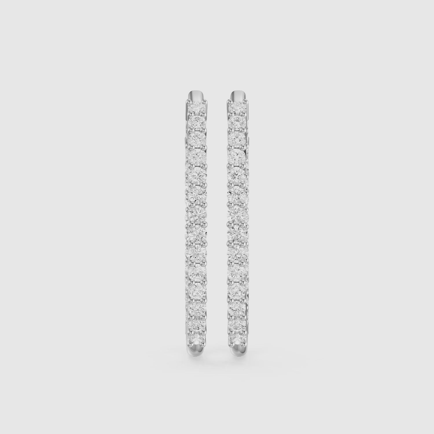 Load video: Odessa Round Lab Grown Diamond Oval Shaped Inside Out Hoop Earrings