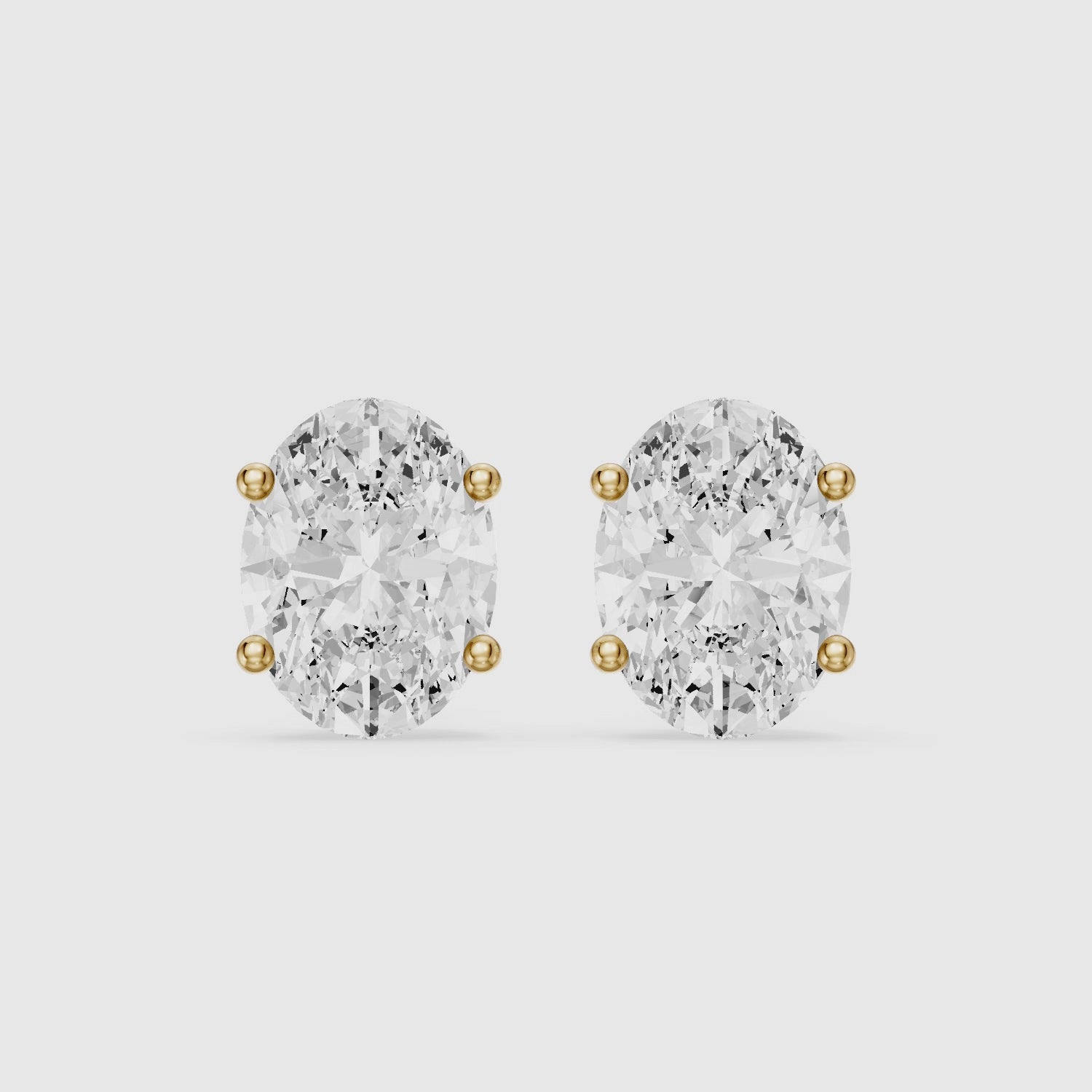 Load video: Aoife Oval Cut Lab Grown Diamond Basket Set Stud Earrings