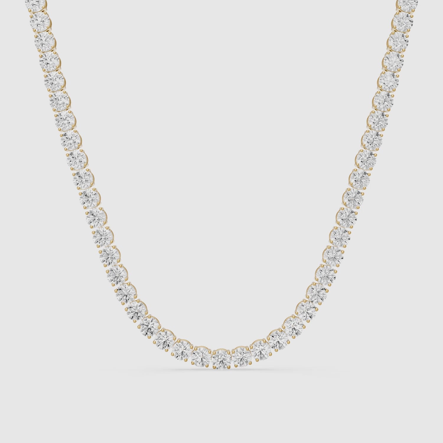 Load video: Gabriella Round Cut Lab Grown Diamond Four Prong Tennis Necklace