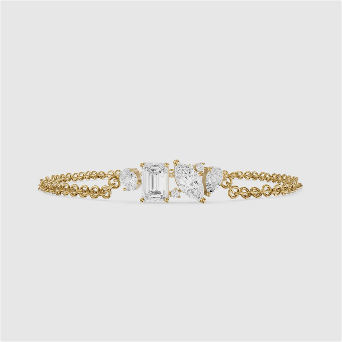 Load video: Cathal Fancy Shape Lab Grown Diamond Chain Bracelet