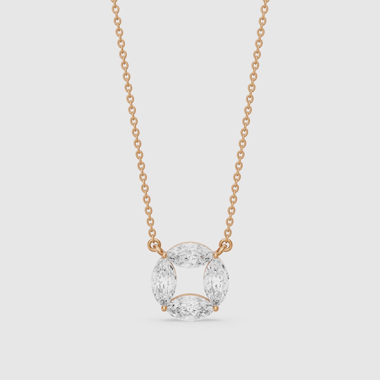 Load video: Alyssa Marquise Lab Grown Diamond Circle Pendant