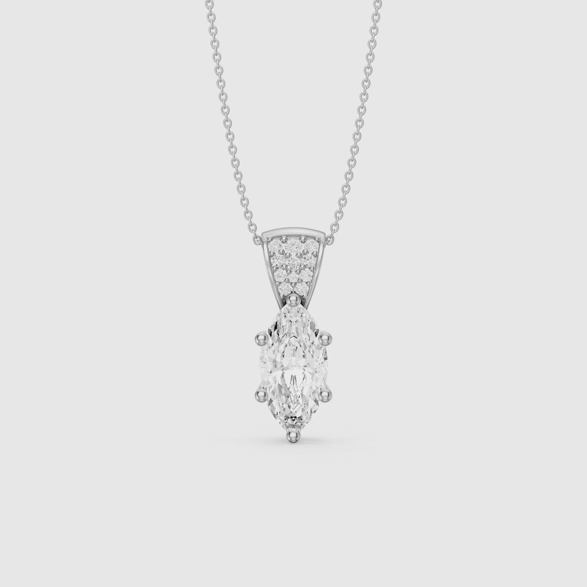 Load video: Elora Marquise Lab Grown Diamond Pave Bail Pendant