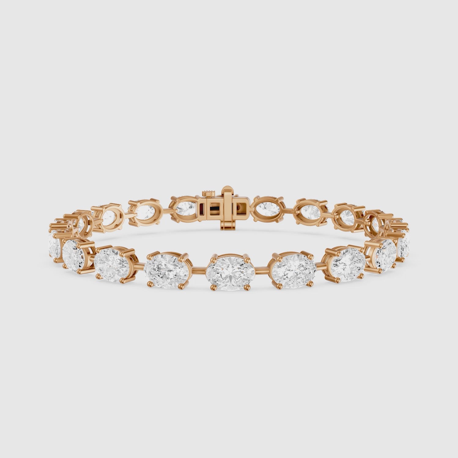 Load video: Jailene Oval Cut Lab Grown Diamond Tennis Bracelet