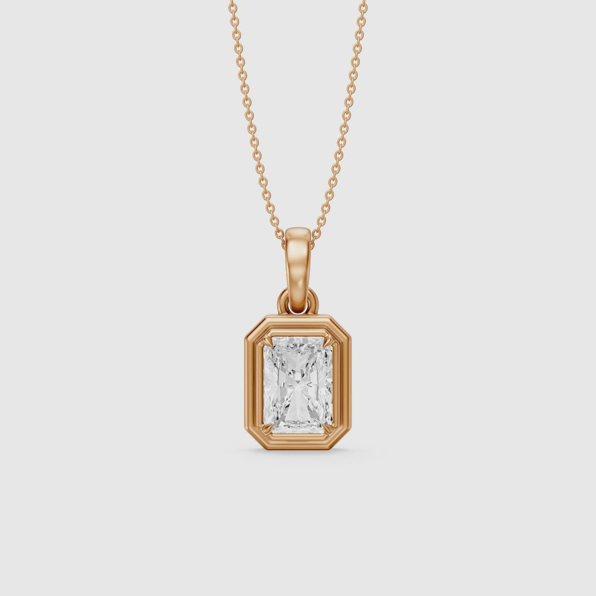 Load video: Maggie Radiant Cut Lab Grown Diamond Double Frame Pendant
