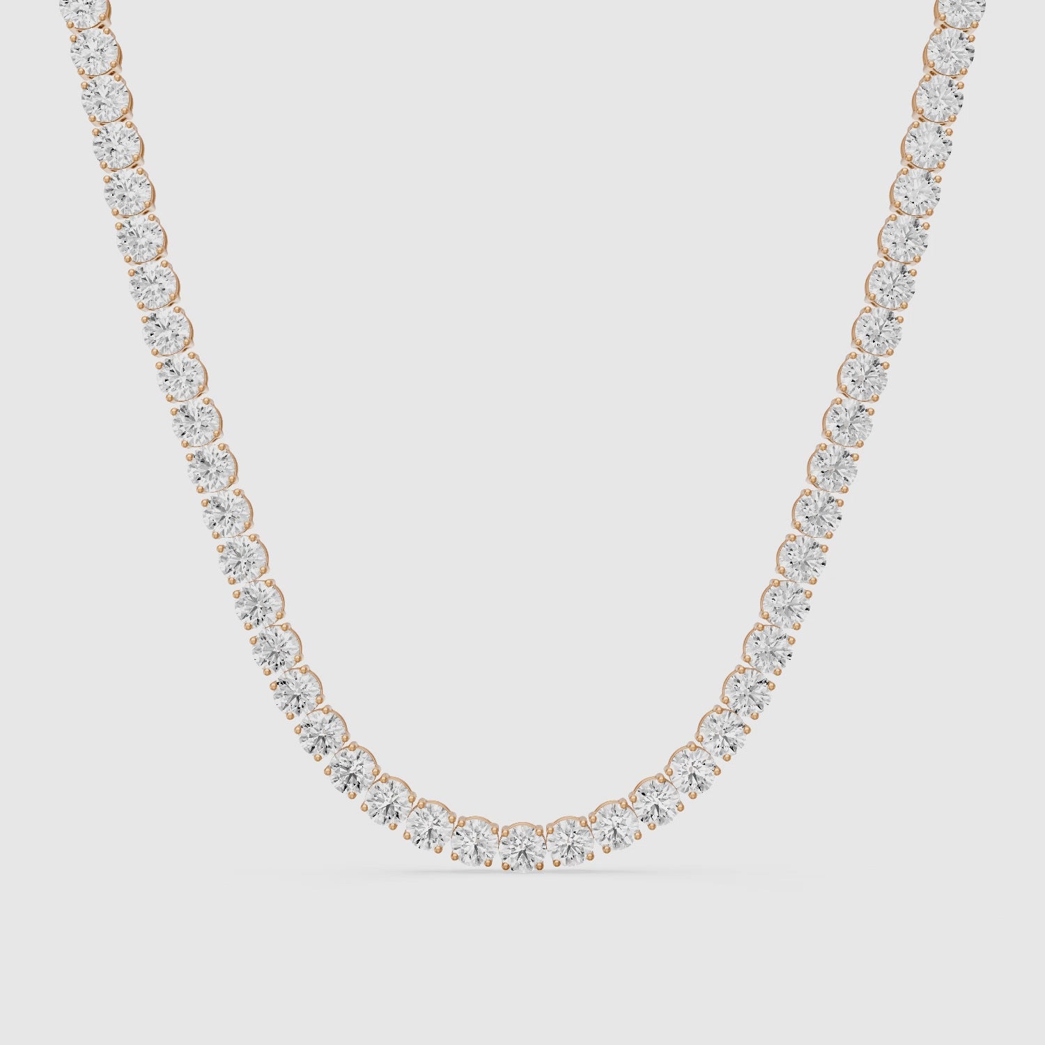 Load video: Gabriella Round Cut Lab Grown Diamond Four Prong Tennis Necklace