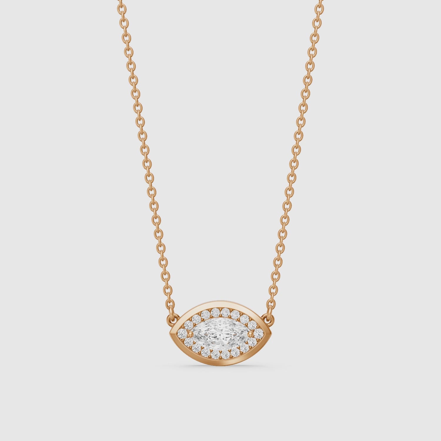 Load video: Lavinia Marquise Lab Grown Diamond Evil Eye Necklace
