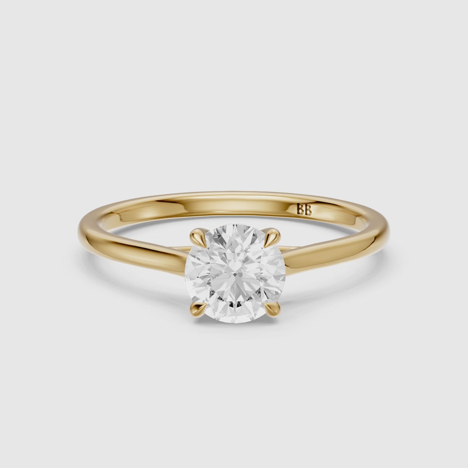 Load video: Reagan 4 Prong Round Cut Solitaire Lab Grown Diamond Ring