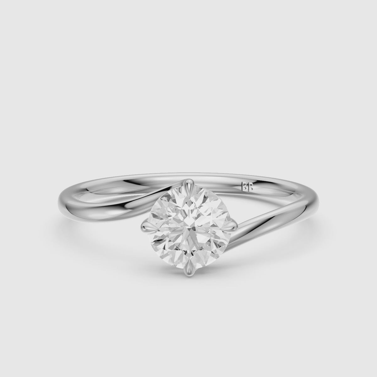 Load video: Aven Round Cut Solitaire Bypass Lab Grown Diamond Engagement Ring