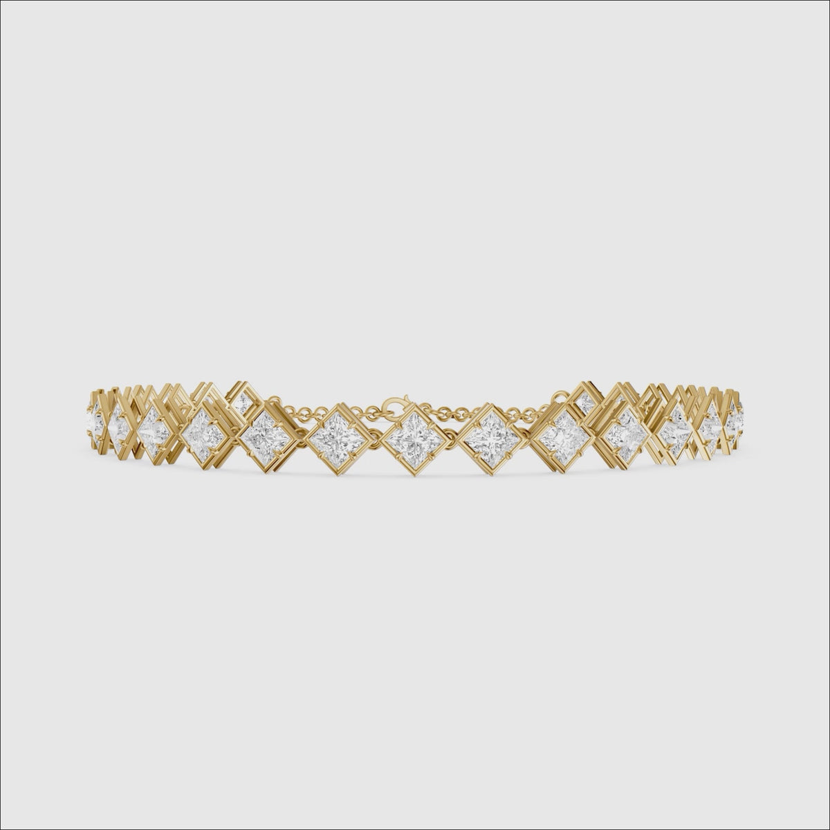 Load video: Laken East West Princess Cut Lab Grown Diamond Tennis Bracelet