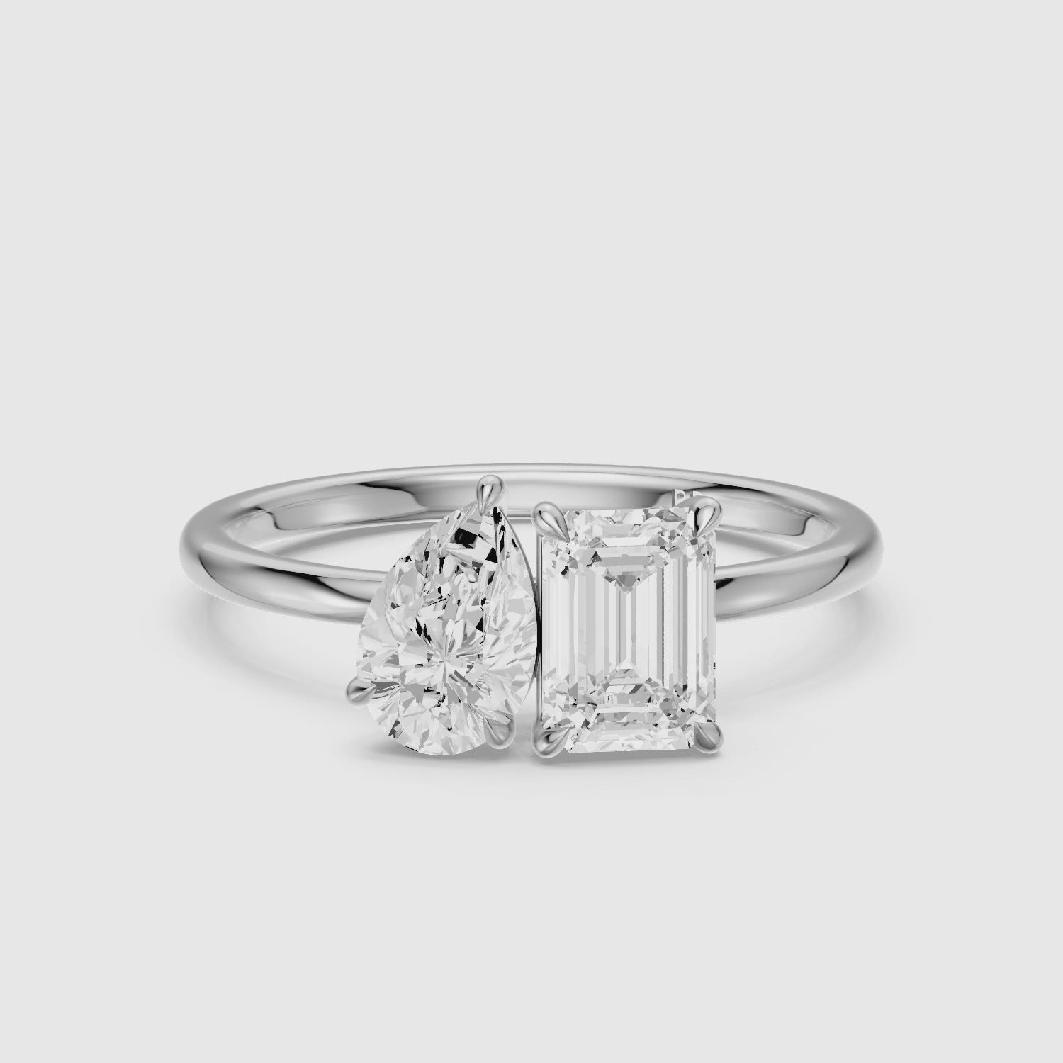 Load video: Payton Toi Et Moi Engagement Ring With Pear and Emerald Lab Grown Diamonds
