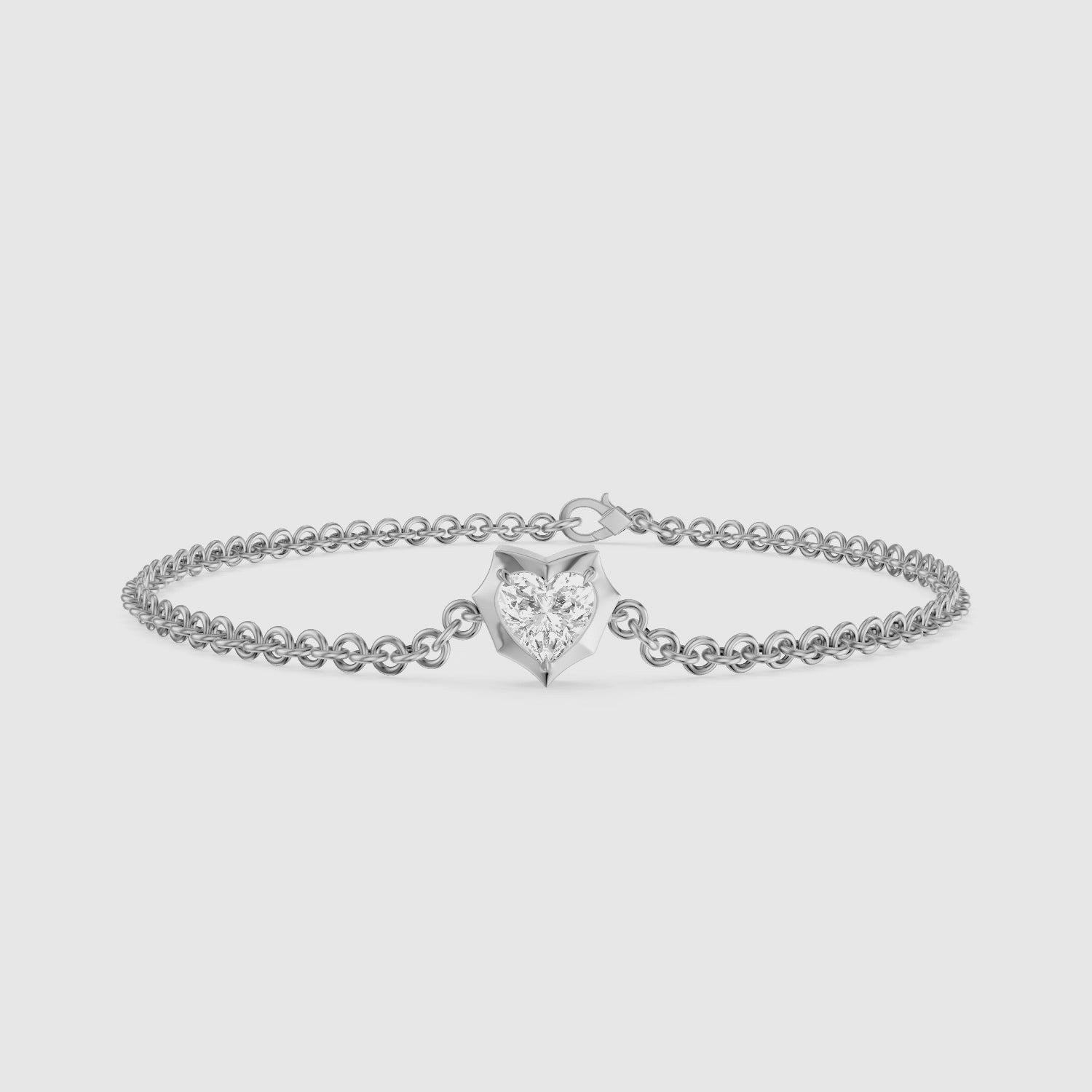 Load video: Alexia Heart Shape Lab Grown Diamond Solitaire Bracelet