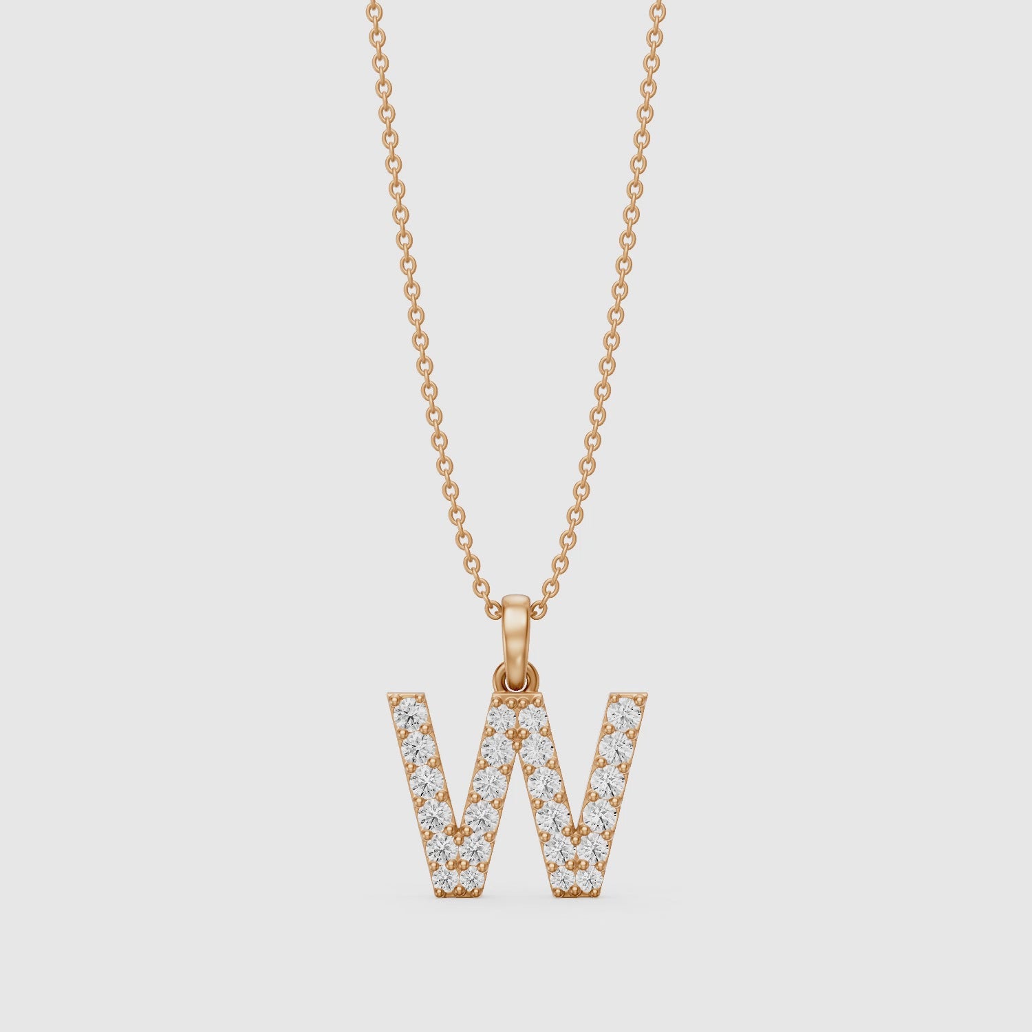 Load video: Maren Lab Grown Diamond W Initial Pendant Necklace