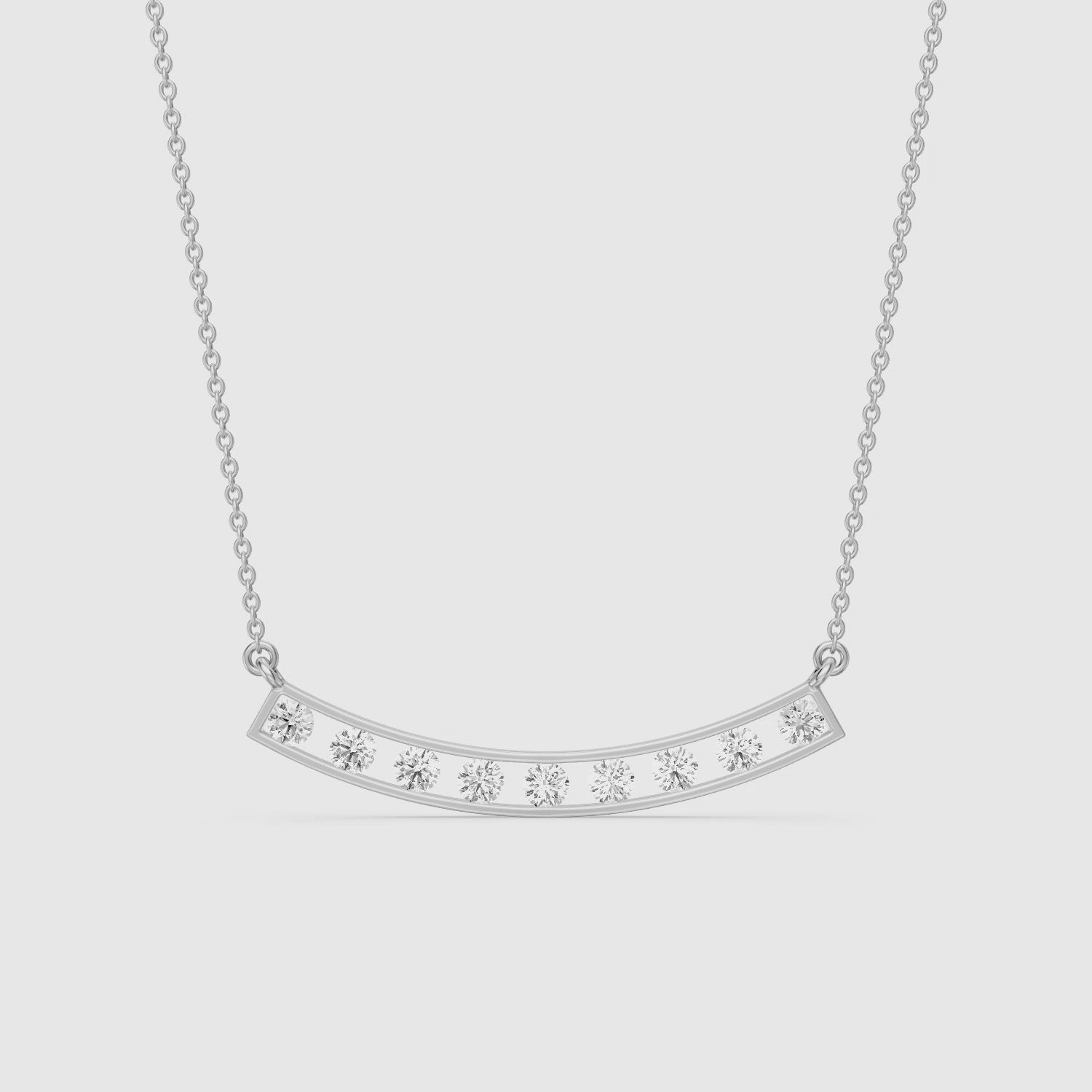 Load video: Lara Curved Bar Lab Grown Diamond Necklace