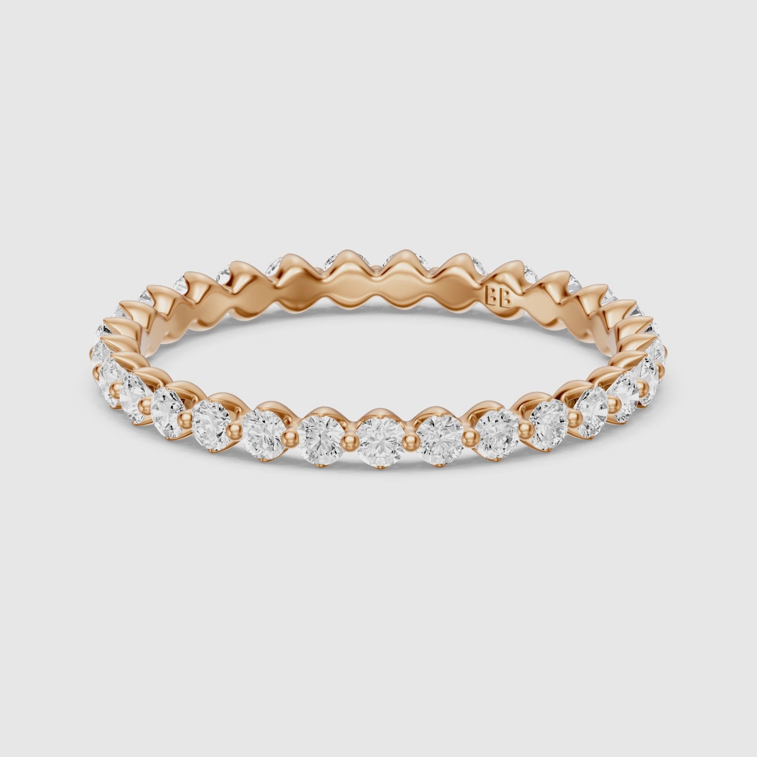 Load video: Skye Round Cut Lab Grown Diamond Continuous Eternity Band