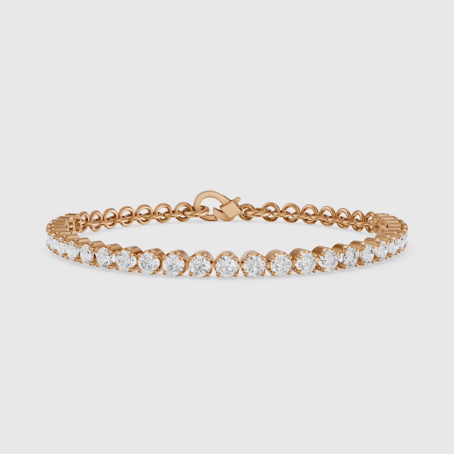 Load video: Eloise Round Lab Grown Diamond Four Prong Tennis Bracelet