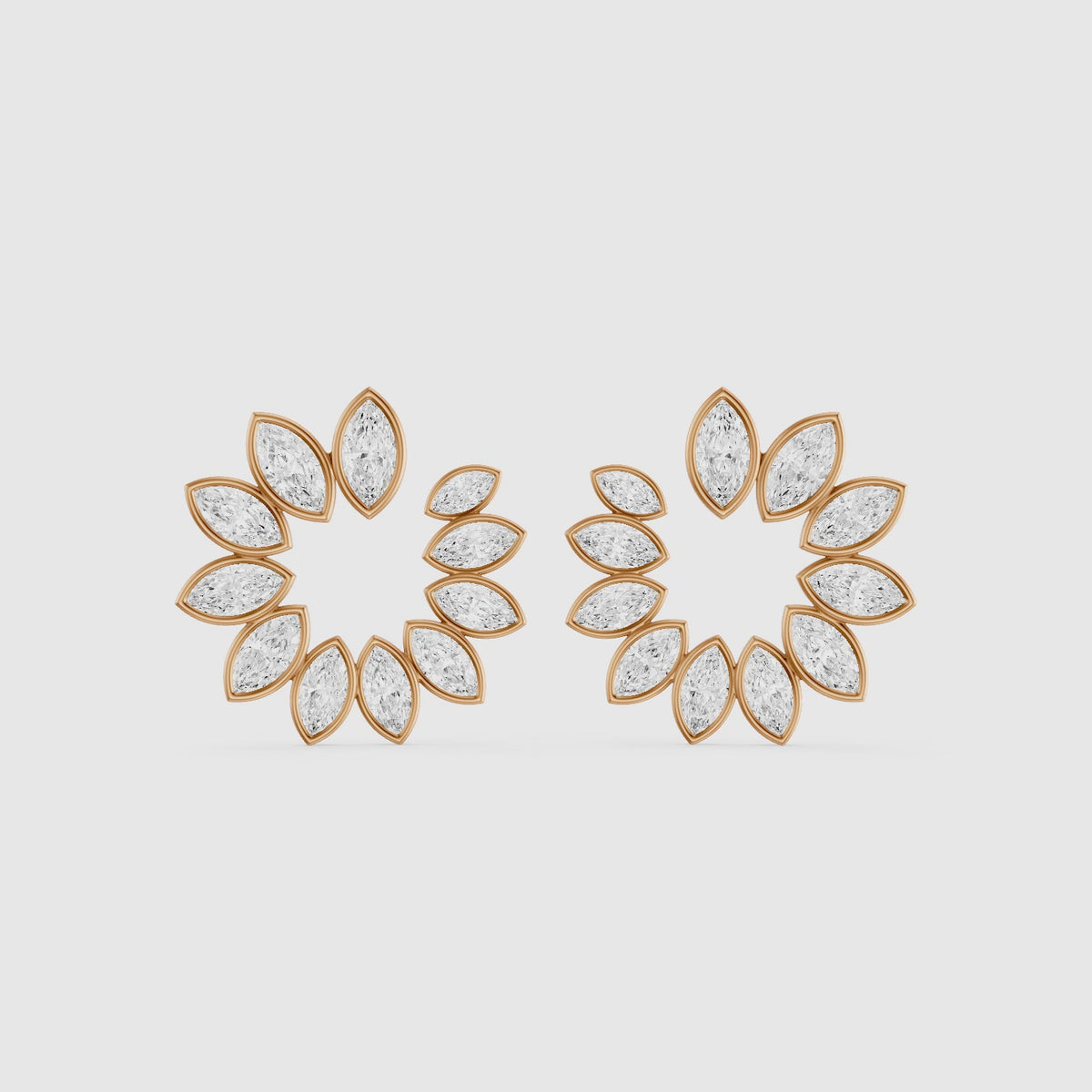 Load video: Melissa Marquise Lab Grown Diamond Front to Back Hoop Earrings