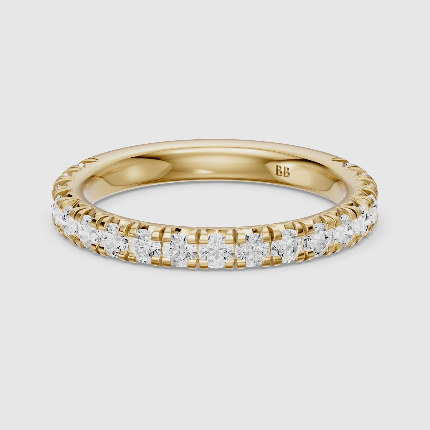 Load video: Camila Round Cut Shared Prong Lab Grown Diamond 3/4 Eternity Band