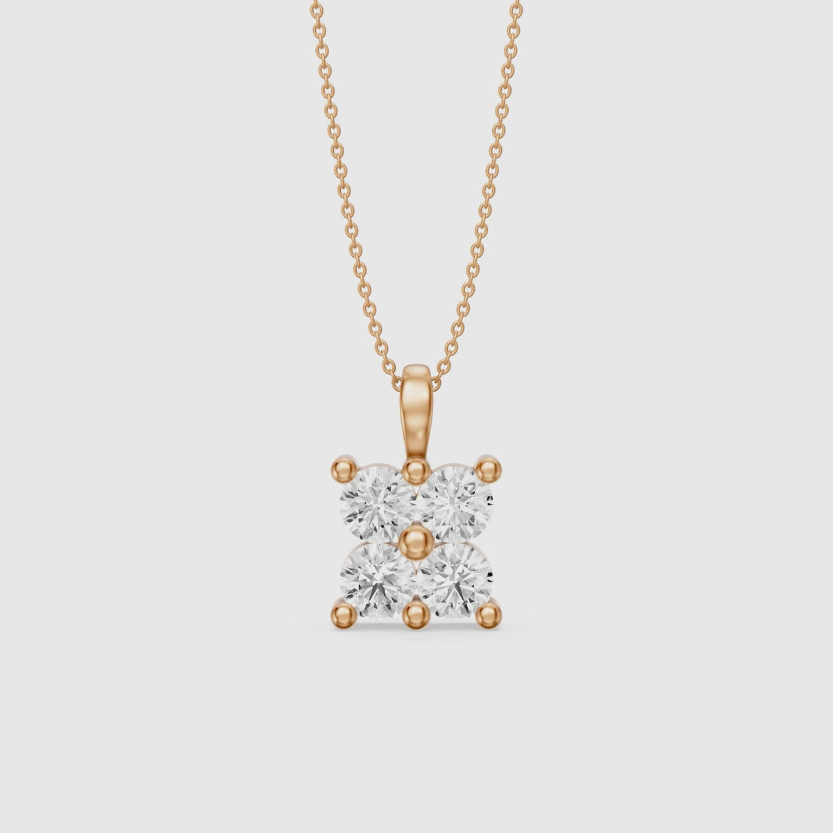 Load video: Alayna Floral Cluster Round Lab Grown Diamond Pendant