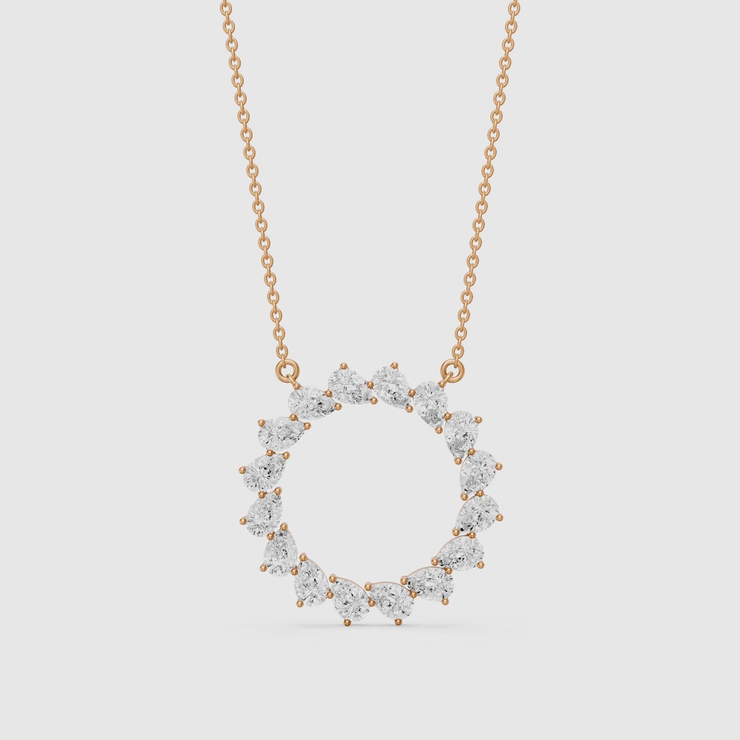 Load video: Carina Pear Shape Lab Grown Diamond Circle Necklace