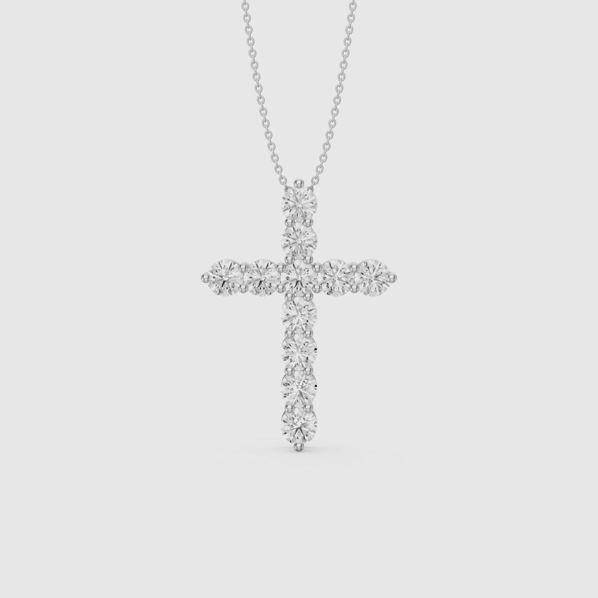 Load video: Demi Round Lab Diamond Cross Pendant