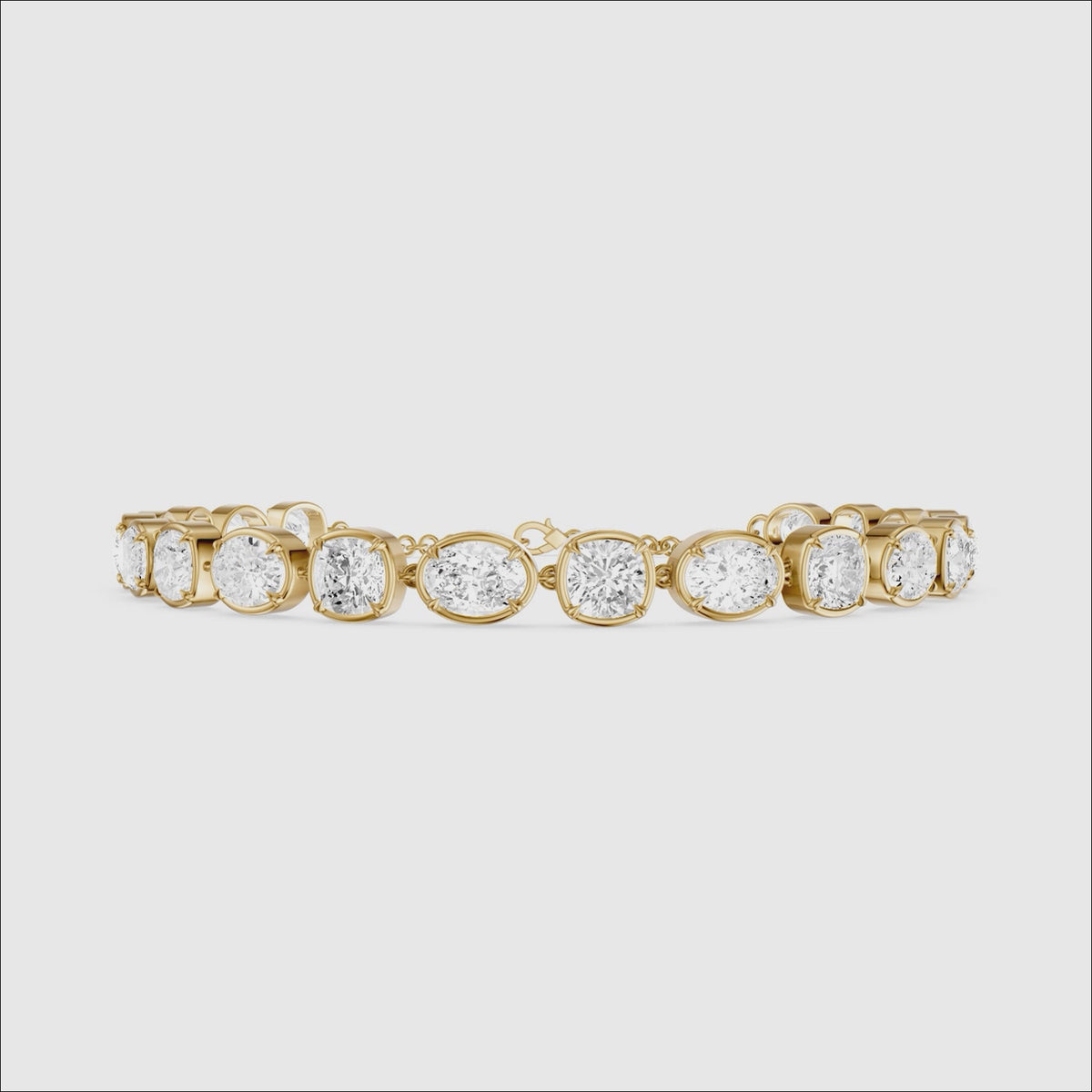 Load video: Jeren Cushion and Oval Shape Lab Grown Diamond Tennis Bracelet