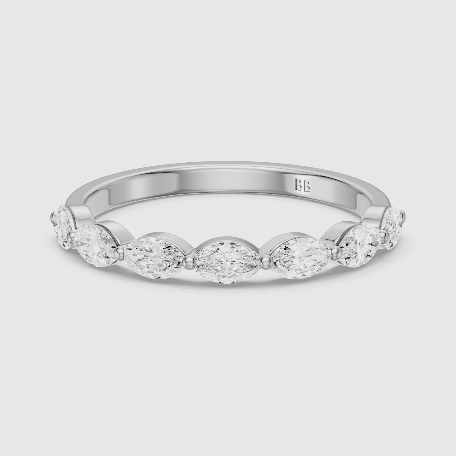 Load video: Calista Marquise Shape Lab Grown Diamond Anniversary Band
