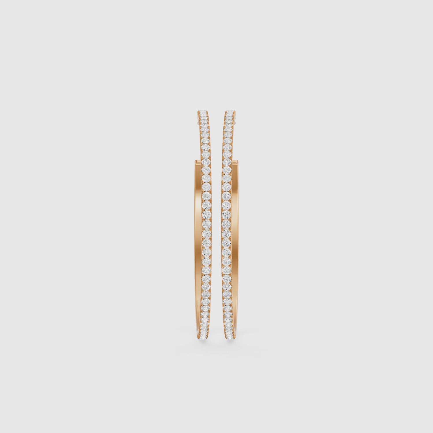 Load video: Yulia Round Lab Grown Diamond Skinny Hoop Earrings