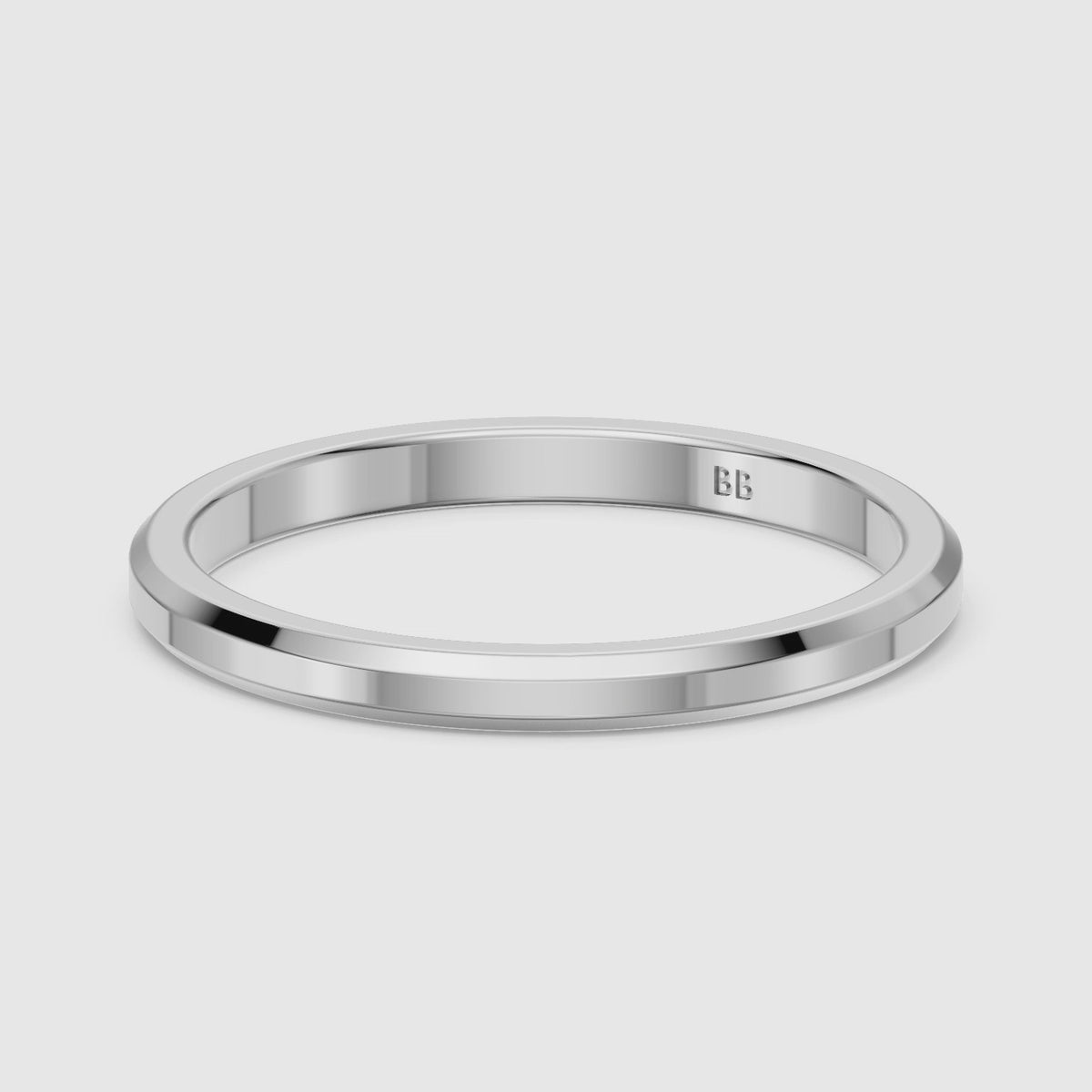 Load video: Zaria Flat Beveled Edge Plain Wedding Band