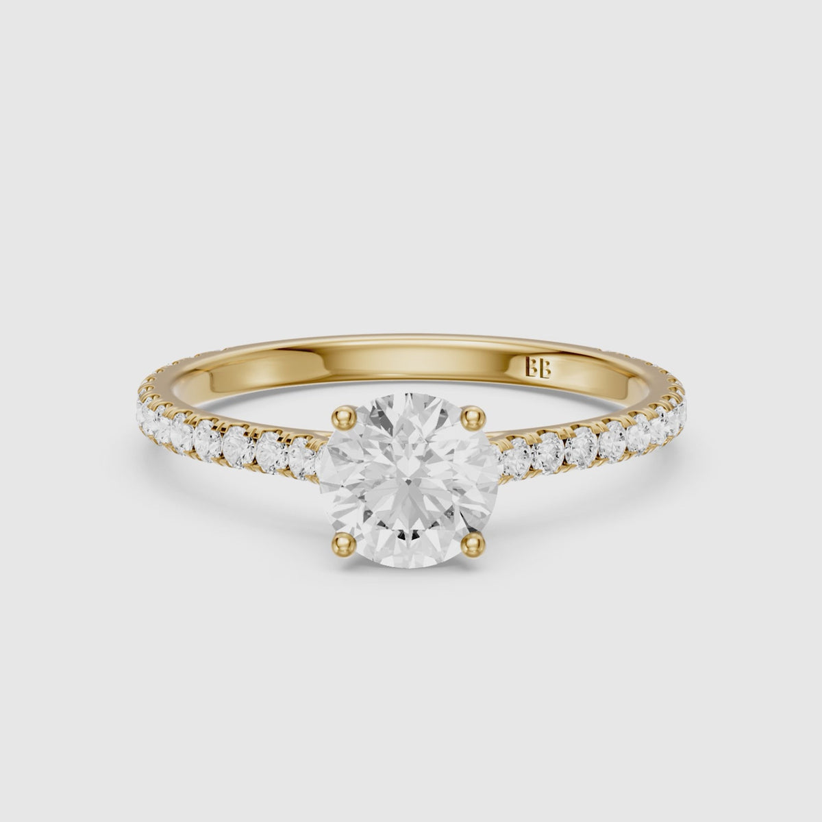 Load video: Hailee Round Lab Grown Diamond Engagement Ring