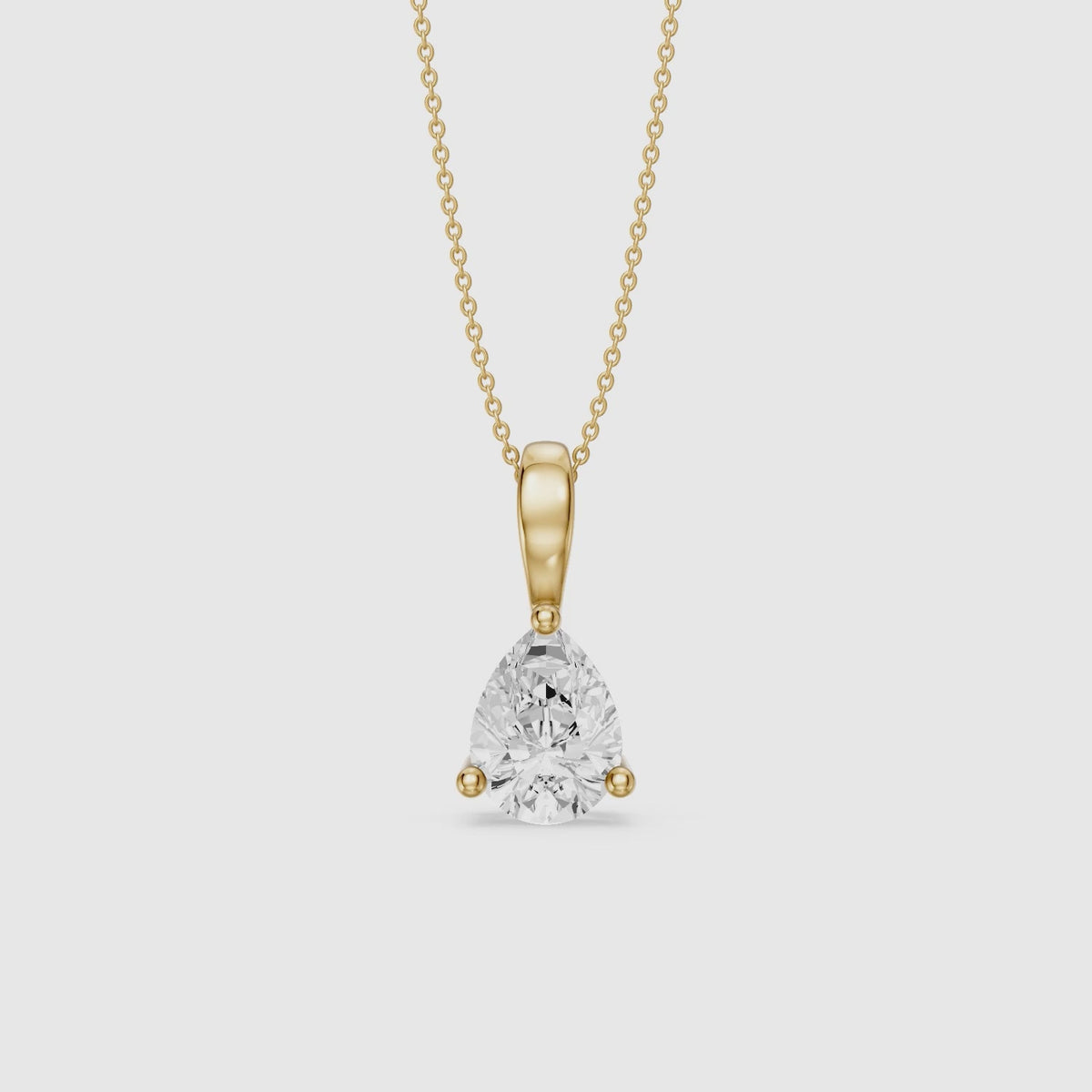 Load video: Amy Pear Shape Lab Grown Diamond Solitaire Pendant