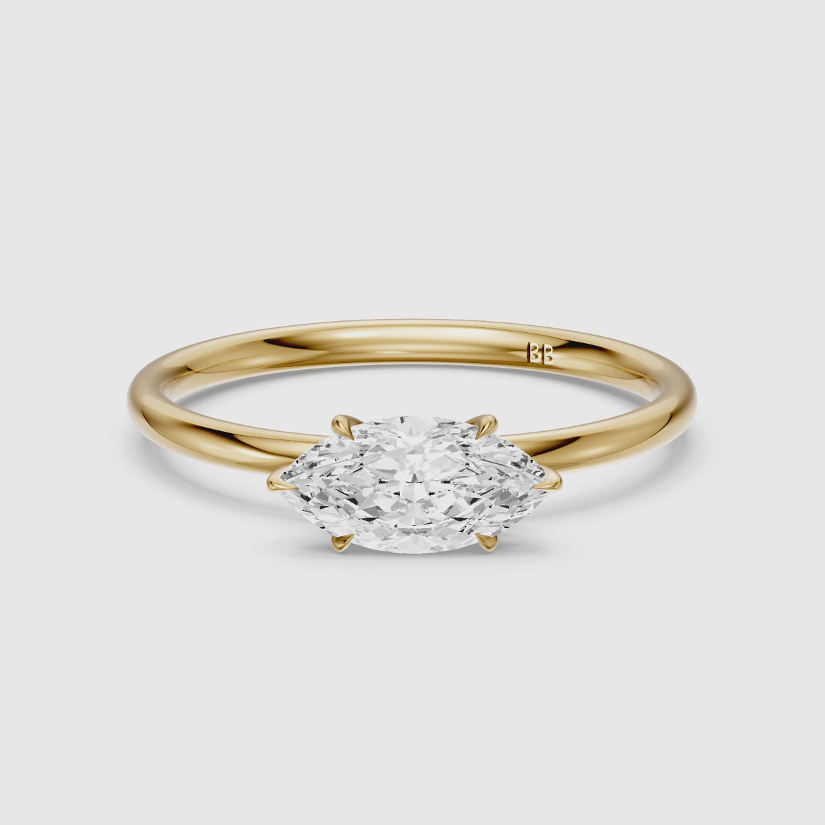 Load video: Azelie Marquise East-West Lab Grown Diamond Engagement Ring With Hidden Halo