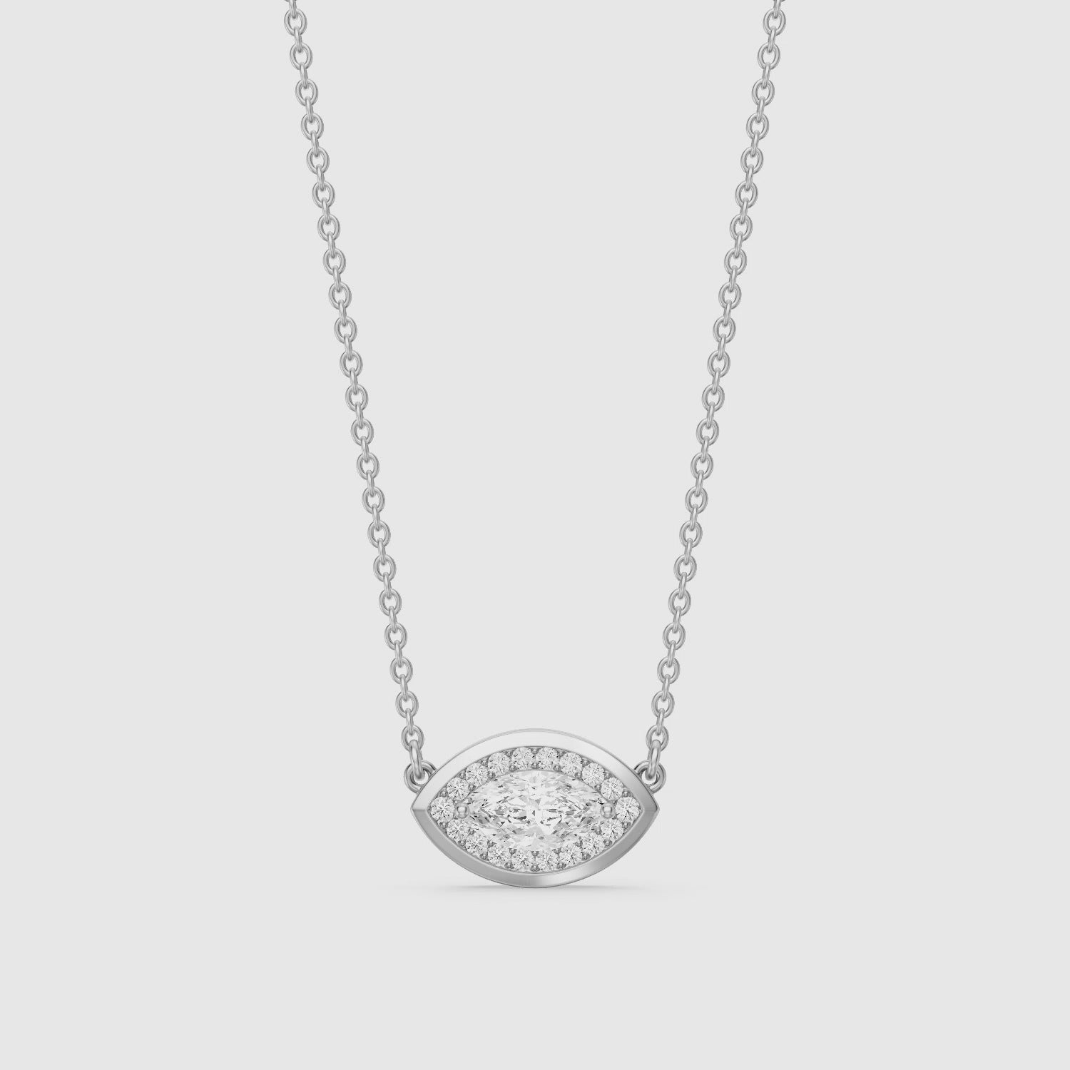 Load video: Lavinia Marquise Lab Grown Diamond Evil Eye Necklace