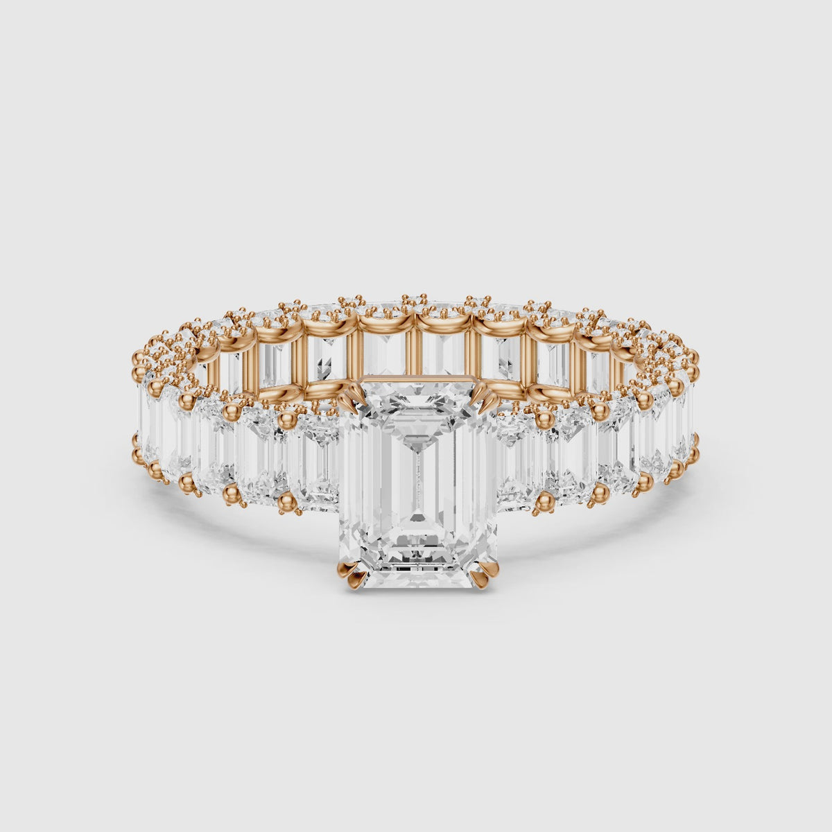 Load video: Zori Emerald Lab Grown Diamond Eternity Engagement Ring