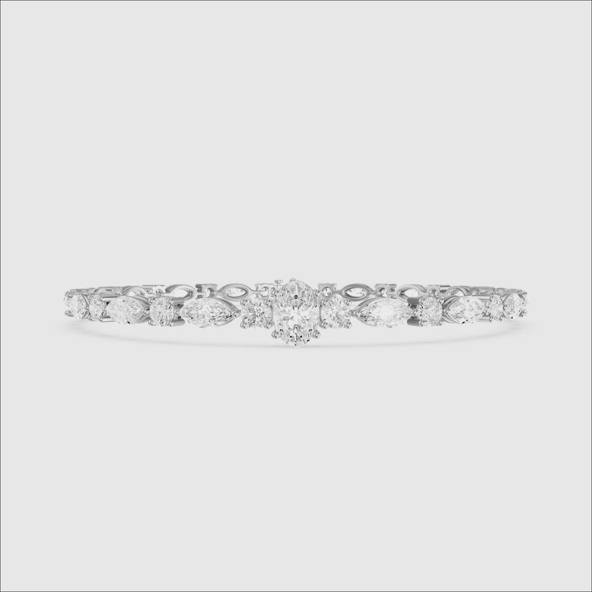 Load video: Elina Oval, Round and Marquise Lab Grown Diamond Tennis Bracelet